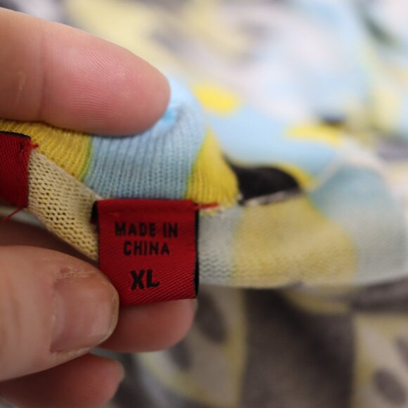 Venini Y2K Cropped Bold Colorful Geometric Print Open-Front Cardigan XL - Picture 14 of 16